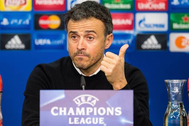 coach Luis Enrique Martinez of FC Barcelona Barca during the UEFA Champions League match between Bayer 04 Leverkusen and FC Barcelona on December 9, 2015 at the BayArena in Leverkusen, Germany. Bayer 04 Leverkusen v FC Barcelona UEFA Champions League 2015 2016 xVIxGerritxvanxKeulenxIVx 4681757