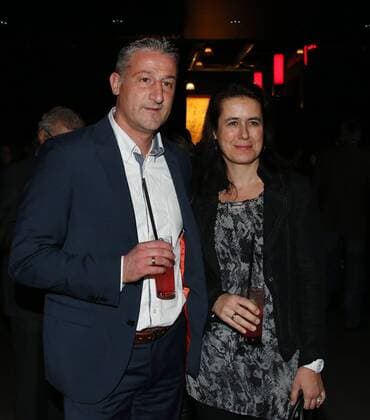 07.12.2015, Fußball 1. Bundesliga Saison 2015 2016 VfB Stuttgart Jahresabschlussfeier im Goldbergwerk in Fellbach: Interimstrainer Jürgen Kramny mit Frau Claudia