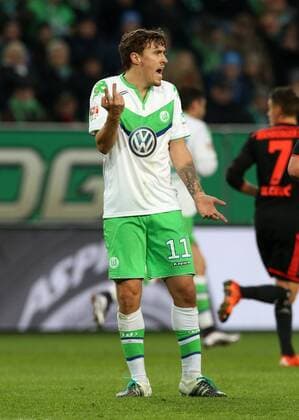 Max Kruse hilflos gestikulierend Einzelbild Freisteller Aktion Fußball Fussball DFL erste 1.Bundesliga Herren Saison 2015 2016 12.12.2015 VfL Wolfsburg vs. Hamburger SV HSV