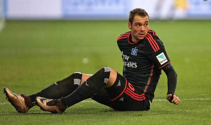 12.12.2015, Fussball 1.Bundesliga 2015 2016, 16.Spieltag, VfL Wolfsburg - Hamburger SV, in der Volkswagen Arena, Wolfsburg. Pierre-Michel Lasogga (Hamburg) 