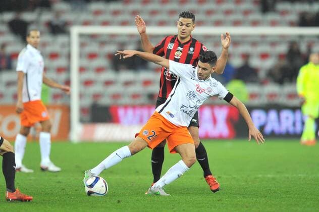 Fußball, OGC Nizza - Montpellier HSC Morgan SANSON (mon) - HATEM BEN ARFA (nice) FOOTBALL : OGC Nice vs Montpellier HSC - Ligue 1 - 18 12 2015 FEPx 