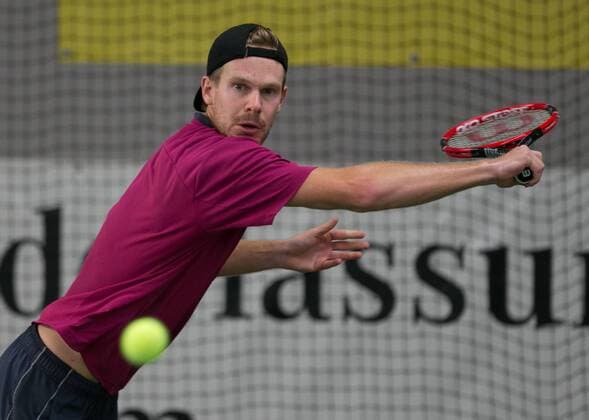 Nils Langer (GER) Deutsche Meisterschaft in Biberach an der Riß, 44. Deutschen Hallenmeisterschaften 2015 Tennis - Deutsche Meisterschaft 2015 - Deutsche Meisterschaft - - Biberach an der Riss - Baden-Wuerttemberg - Germany