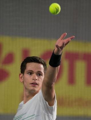 Marko Lenz (GER) Deutsche Meisterschaft in Biberach an der Riß, 44. Deutschen Hallenmeisterschaften 2015 Tennis - Deutsche Meisterschaft 2015 - Deutsche Meisterschaft - - Biberach an der Riss - Baden-Wuerttemberg - Germany - 20 December 2015.