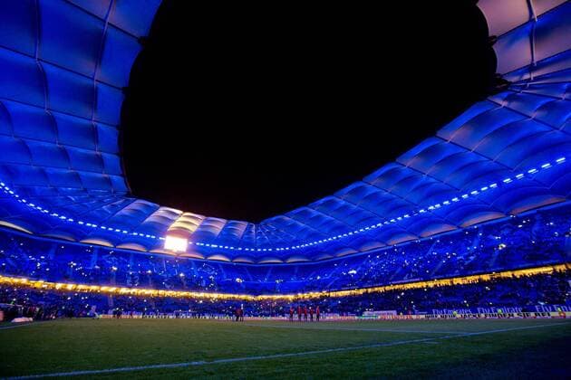Hamburg, 19. Dezember 2015 - Fußball, 1. Bundesliga 2015 16, Hamburger SV - FC Augsburg: Übersicht des Hamburger Volksparkstadion, Heimspielstätte des HSV 