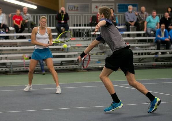 Carina Witthoeft und Yannick Hanfmann, Mixed Doubles, Deutsche Meisterschaft in Biberach an der Riß, 44. Deutschen Hallenmeisterschaften 2015 Tennis - Deutsche Meisterschaft 2015 - Deutsche Meisterschaft - - Biberach an der Riss - Baden-Wuerttemberg - Germany - 20 December 2015.