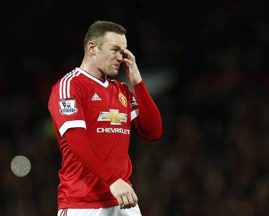 Wayne Rooney of Manchester United ManU reacts to a missed chance - English Premier League - Manchester Utd vs Chelsea - Old Trafford Stadium - Manchester - England - 28th December 2015 - Picture Simon Bellis Sportimage EDITORIAL USE ONLY. No use with unauthorised audio, video, data, fixture lists, club league logos or live services. Online in-match use limited to 120 images, no video emulation. No use in betting, games or single club league player publications.