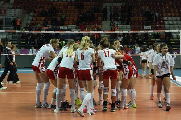 2016 European Olympic Qualification Pool B match Poland and Russia in Ankara on January 4, 2016. Final Score: Poland 2 - Russia 3 Pictured: Poland team photo. 