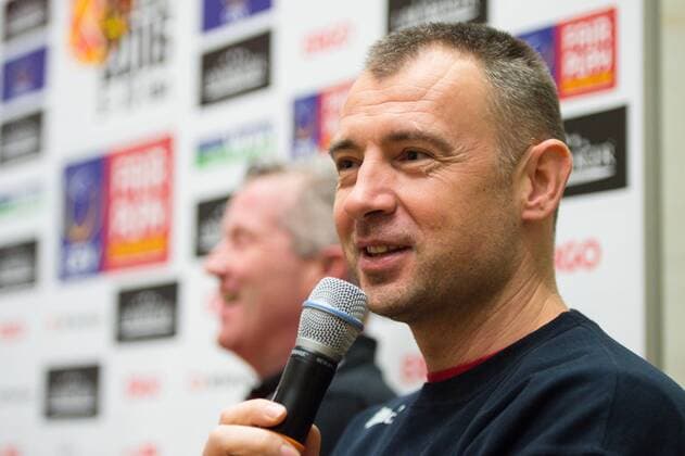 04.01.2016, Max Schmeling Halle, Berlin Volleyball, Olympiaqualifikation, Pressekonferenz Nikola Grbic (Trainer Coach SRB)