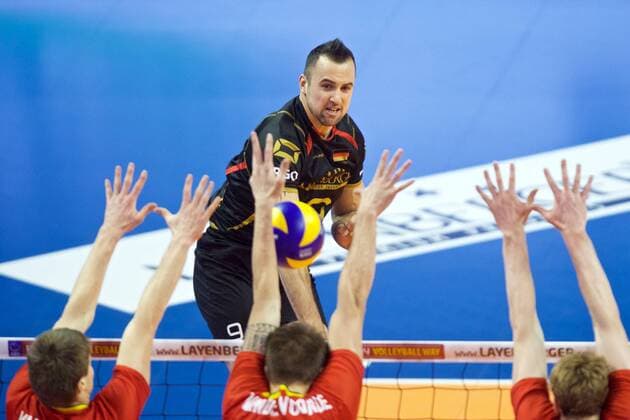 Volleyball Berlin 05.01.2016 European Continental Olympic Qualification Tournament Männer Herren Belgien (BEL) - Deutschland (GER) György Grozer (Deutschland, No.09)
