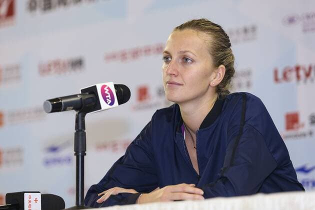 SHENZHEN, CHINA - JANUARY 05: (CHINA OUT) Petra Kvitova of Czech attends the press conference PK Pressekonferenz during Day three of 2016 WTA Tennis Damen Shenzhen Open on January 5, 2016 in Shenzhen, China.  CFP477826405 