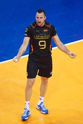 Volleyball Berlin 05.01.2016 European Continental Olympic Qualification Tournament Männer Herren Belgien (BEL) - Deutschland (GER) György Grozer (Deutschland, No.09) Jubel