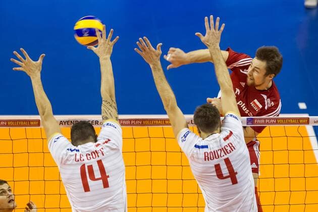 Volleyball, Olympia Quali, Frankreich - Polen 09.01.2016 BERLIN, Mens Volleyball European Olympic Qualification Tournament in Berlin, France vs. Poland: MICHAL KUBIAK F