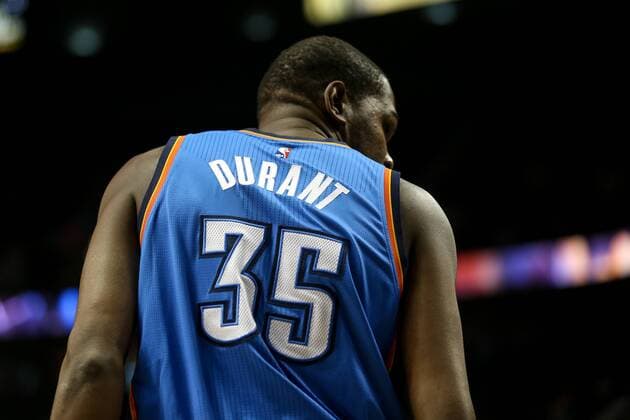 Jan. 10, 2016 - KEVIN DURANT (35) looks on. The Portland Trailblazers hosted the Oklahoma City Thunder at the Moda Center on Janurary 10, 2016. Photo by NBA Basketball Herren USA 2015 - Portland Trail Blazers vs. Oklahoma City Thunder - ZUMAb135