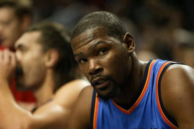 Jan. 10, 2016 - KEVIN DURANT (35) looks on. The Portland Trailblazers hosted the Oklahoma City Thunder at the Moda Center on Janurary 10, 2016. Photo by NBA Basketball Herren USA 2015 - Portland Trail Blazers vs. Oklahoma City Thunder - ZUMAb135