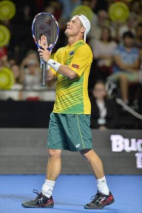 11.01.16 Sydney, Australia. Lleyton Hewitt (AUS) in action against Rafael Nada (ESP) during the FAST4 tennis exhbition matches at Allphones Arena. xNigelxOwenx  ActionPlus11696119