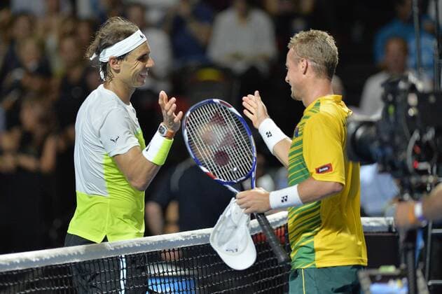 11.01.16 Sydney, Australia. Rafael Nada (ESP) and Lleyton Hewitt (AUS) during the FAST4 tennis exhbition matches at Allphones Arena. xNigelxOwenx  ActionPlus11696126