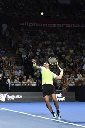 11.01.16 Sydney, Australia. Rafael Nada (ESP) in action against Lleyton Hewitt (AUS) during the FAST4 tennis exhbition matches at Allphones Arena. xNigelxOwenx  ActionPlus11696140