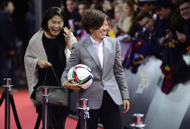 Jan. 12, 2016 - Zurich, Switzerland - AYA MIYAMA (Japan) poses for photos on the red carpet during arrivals for the 2015 FIFA Ballon DOR Gala at Kongresshaus in Zurich. Soccer 2016 - FIFA Ballon D OR 2015  - ZUMAm119