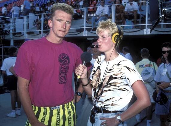 OTTO Kristin Moderatorin des ZDF mit Schwimmer Michael GROSS Schwimm Weltmeisterschaften 1991 in Perh Australien am 11. Januar 1991 in Perth 