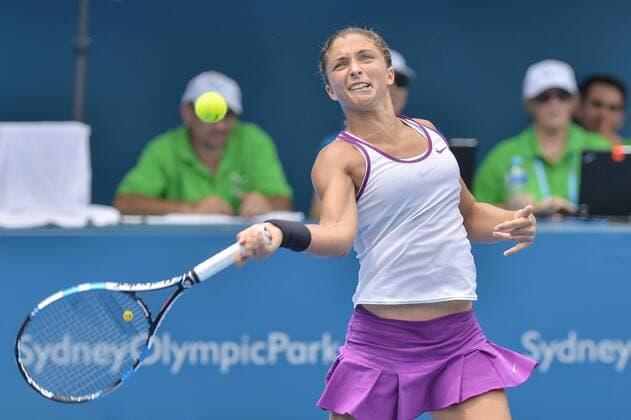 12.01.16 Sydney, Australia. Sara Erranti (ITA) in action against Jelena Jankovic (SRB) during their womens singles match on day 3 at the Apia International Sydney. Errani won the match 7-6,7-6. xNigelxOwenx  ActionPlus11696267