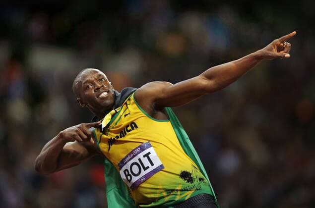 Aug. 5, 2012 - London, U.S. - Jamaica s Usain Bolt sealed the legendary status he so craves after sprinting to a convincing victory in the men s Olympic 100m to retain his title on Sunday..The 25-year-old world record holder turned on the after-burners at 60m to clock an Olympic record of 9.63sec, the second fastest time in history. .BRIAN PETERSON Ã¢â‚¬Â¢ brianp@startribune.com.London, England - 08 05 2012 Minneapolis News - Aug. 5, 2012 - ZUMAm42_