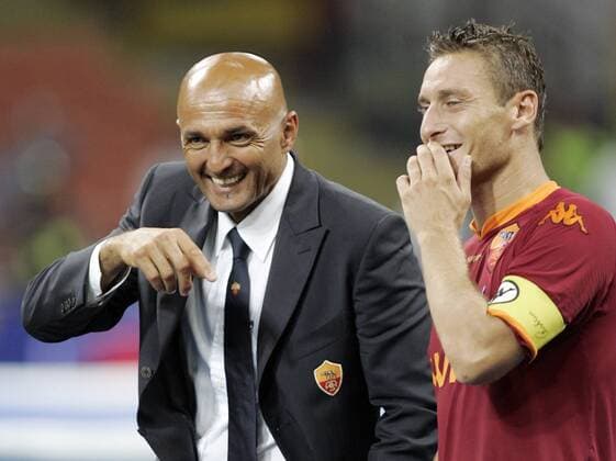 Fußball, Luciano Spalletti während seiner Zeit beim AS Rom zwischen 2005 und 2009 Roma Luciano Spalletti, Francesco Totti (Roma) Italian SuperCup Inter-Roma 19 Aug 2007 Inter-Roma (0-1) Giuseppe Meazza Stadium-Milano-Italy