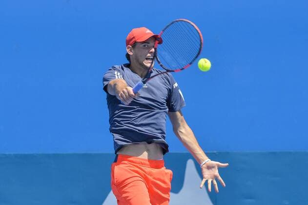 Tennis, APIA International Sydney 13.01.16 Sydney, Australia. Dominic Thiem (AUT) in action against Gilles Muller (LUX) during their mens singles match on day 4 at the Apia International Sydney. xNigelxOwenx  ActionPlus11696505
