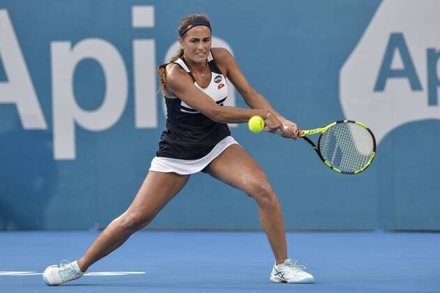 Tennis, APIA International Sydney 13.01.16 Sydney, Australia.Monica Puig (PUR) in action against Sam Stosur (AUS) during their womens singles match on day 4 at the Apia International Sydney. Puig won the match 6-4,6-4. xNigelxOwenx  ActionPlus11696562
