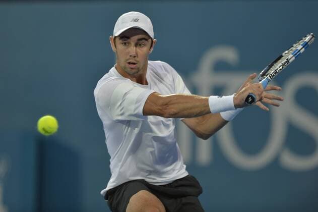 Tennis, APIA International Sydney 13.01.16 Sydney, Australia. Jordan Thompson (AUS) in action against Bernard Tomic (AUS) during their mens singles match on day 4 at the Apia International Sydney. Tomic won the match 6-2,6-2. xNigelxOwenx  ActionPlus11696597