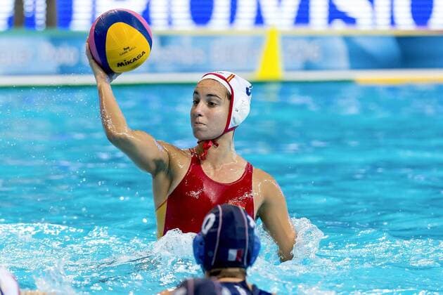 Fußball, Damen EM Qualifikation, Spanien - Frankreich 3 ESPAR Anna ESP ESP - FRA women Spain (white cap) Vs. France (blue Cap) LEN European Water polo Wasserball Championships 2016 Kombank Arena, Belgrade, Serbia Day04 13-01-2016 GiorgioxScala