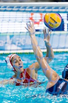 Fußball, Damen EM Qualifikation, Spanien - Frankreich 8 PENA Maria Del Pilar ESP ESP - FRA women Spain (white cap) Vs. France (blue Cap) LEN European Water polo Wasserball Championships 2016 Kombank Arena, Belgrade, Serbia Day04 13-01-2016 GiorgioxScala