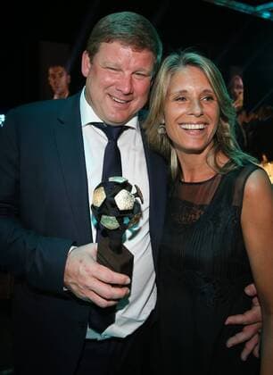 - LINT, BELGIUM: Gent s head coach Hein Vanhaezebrouck and and his wife celebrate during the 62nd edition of the Golden Shoe award ceremony, Wednesday 13 January 2016, in Lint AED studio. The Golden Shoe (Gouden Schoen Soulier d Or) is an award for the best soccer player of the Belgian Jupiler Pro League championship during the year 2015. VIRGINIExLEFOUR  x04773017x