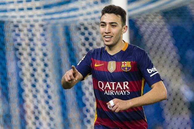 SPAIN - Jan,13th: Munir el Haddadi celebrates scoring the goal during the match between RCD Espanyol vs FC Barcelona Barca for the 1 8 2st leg of the King s cup, played at Cornella - El Prat Stadium on 13th Jan 2016 in Barcelona, Spain. (Credit: Mikel Trigueros Urbanandsport Cordon Press) 