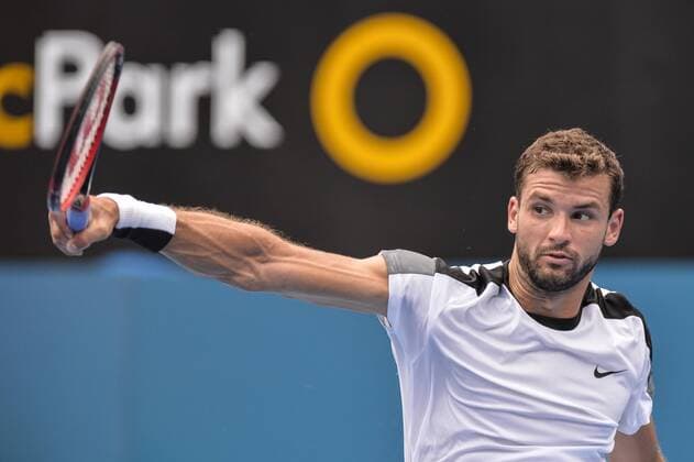 14.01.16 Sydney, Australia. Grigor Dimitrov (BUL) in action against Alexandr Dolgopolov (UKR) during their mens singles match on day 5 at the Apia International Sydney. xNigelxOwenx  ActionPlus11696849