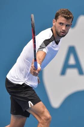 14.01.16 Sydney, Australia. Grigor Dimitrov (BUL) in action against Alexandr Dolgopolov (UKR) during their mens singles match on day 5 at the Apia International Sydney. xNigelxOwenx  ActionPlus11696851