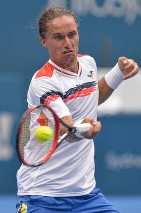 14.01.16 Sydney, Australia. Alexandr Dolgopolov (UKR) in action against Grigor Dimitrov (BUL) during their mens singles match on day 5 at the Apia International Sydney. xNigelxOwenx  ActionPlus11696860