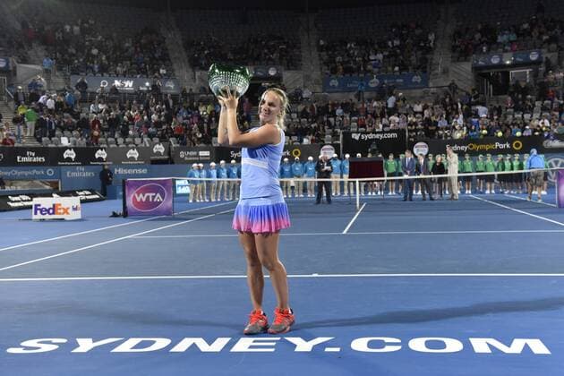 15.01.16 Sydney, Australia. Svetlana Kuznetsova wins the singles final against Monica Puig (PUR) on day 6 at the Apia International Sydney. Kznetsova won the final 6-0,6-2. xNigelxOwenx  ActionPlus11697027