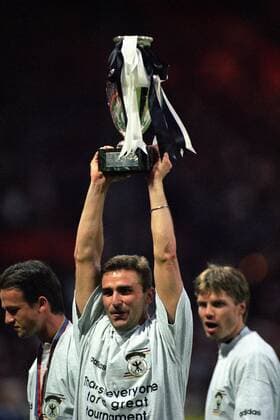 Stefan Kuntz - Jubel - Europameister Deutschland Fußball, Europameisterschaft 1996, EM, Finale London, Deutschland