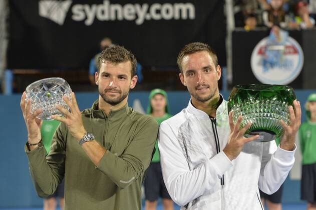 16.01.16 Sydney, Australia. Viktor Troicki (SRB) wins the mens singles title defeating Grigor Dimitrov (BUL) in the mens singles final match at the Apia International Sydney. Troicki won the final 2-6,6-1,7-6. xNigelxOwenx  ActionPlus11697416