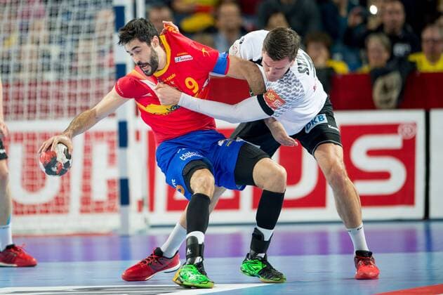 Wroclaw Handball EHF Euro EM Nationalteam Länderspiel Spanien - Deutschland Raul Entrerrios Rodriguez spain 9  160116_2SB8917