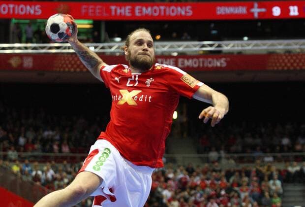 Jan. 16, 2016 - Gdansk, Poland - Mollgaard Jensen Henrik (21) during the D group match of the EHF European Men s Handball Championship between Denmark and Russia at Ergo Arena osports hall in Gdansk, Poland. European Men s Handball Championship - Denmark v Russia  - ZUMAn230