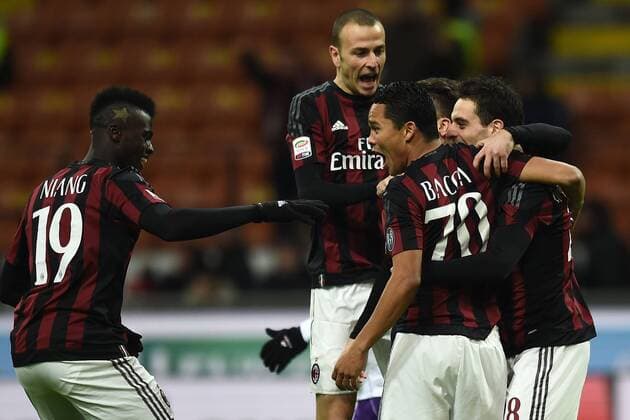 Fußball, AC Milan - AC Florenz Mg Milano 17 01 2016 - Football Serie A AC Milan vs AC Florenz Carlos Bacca 