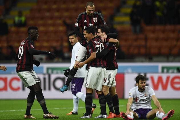 Fußball, AC Milan - AC Florenz Mg Milano 17 01 2016 - Football Serie A AC Milan vs AC Florenz Carlos Bacca 