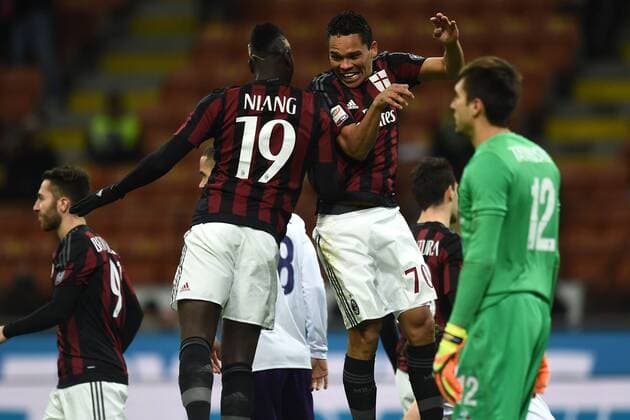 Fußball, AC Milan - AC Florenz Mg Milano 17 01 2016 - Football Serie A AC Milan vs AC Florenz Carlos Bacca 