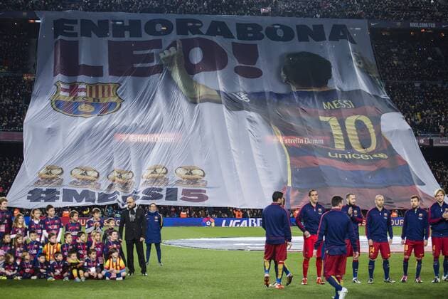 SPAIN - Jan,17th: Leo Messi memorial before the match between FC Barcelona Barca vs Athletic Cub Bilbao, for the round 20 of the Liga BBVA, played at Camp Nou Stadium on 17th Jan 2016 in Barcelona, Spain. (Credit: Mikel Trigueros Urbanandsport Cordon Press)  xMikelxTriguerosx xSPAINx-xFCxBarcelonaxvsxAthleticxCubxBilbaox-xLigaxBBVAx-x2015 16x