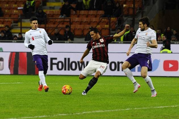 Fußball, AC Milan - AC Florenz Carlos Bacca Milan 1-0. Celebration goal Milano 17-01-2016 Stadio Giuseppe Meazza - Football Calcio Serie A AC Milan vs AC Florenz. giuseppexceleste