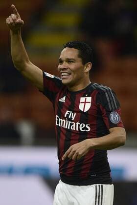 Fußball, AC Milan - AC Florenz Carlos Bacca Milan 1-0. Celebration goal Milano 17-01-2016 Stadio Giuseppe Meazza - Football Calcio Serie A AC Milan vs AC Florenz. giuseppexceleste