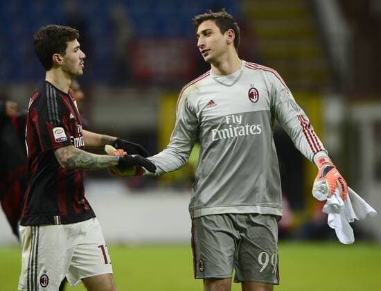 Gianluigi DOnnarumma, Alessio Romagnoli Milan Milano 17-01-2016 Stadio Giuseppe Meazza - Football Calcio Serie A Milan - Fiorentina. giuseppexceleste