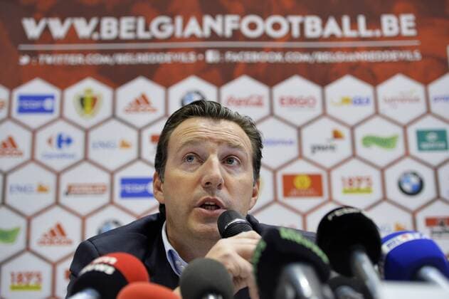 Bilder des Tages - SPORT - DIEGEM, BELGIUM: Belgium s head coach Marc Wilmots pictured during a press conference PK Pressekonferenz of Brussels Airlines and Belgian soccer federation KBVB - URBSFA to present their new collaboration regarding the Euro2016 , Monday 18 January 2016 at the B.House (Brussels Airlines House) in Diegem. BENOITxDOPPAGNE  x04776556x