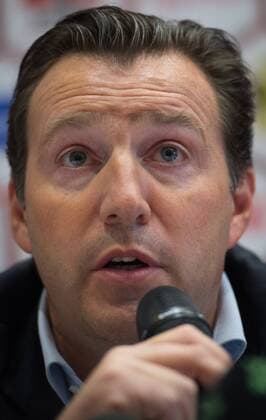 - DIEGEM, BELGIUM: Belgium s head coach Marc Wilmots pictured during a press conference PK Pressekonferenz of Brussels Airlines and Belgian soccer federation KBVB - URBSFA to present their new collaboration regarding the Euro2016 , Monday 18 January 2016 at the B.House (Brussels Airlines House) in Diegem. BENOITxDOPPAGNE  x04776567x